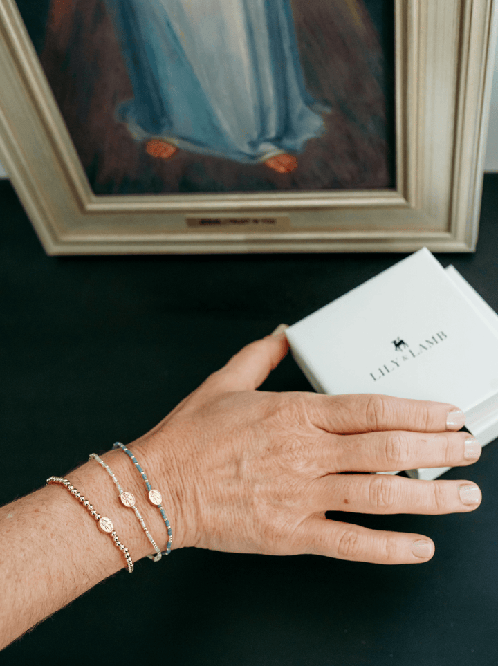 Divine Mercy Bracelets: Divine Gold - 3mm / Adult Classic (6.7") - Something Splendid Co.