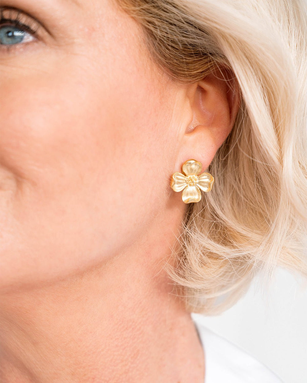 Dogwood Flower Stud Earrings - Something Splendid Co.