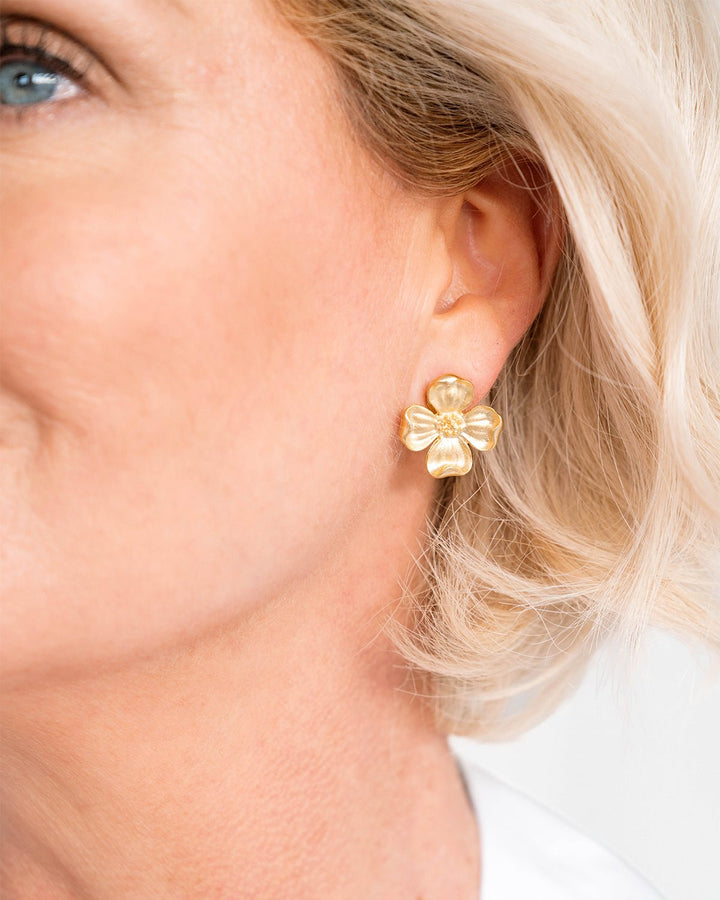 Dogwood Flower Stud Earrings - Something Splendid Co.