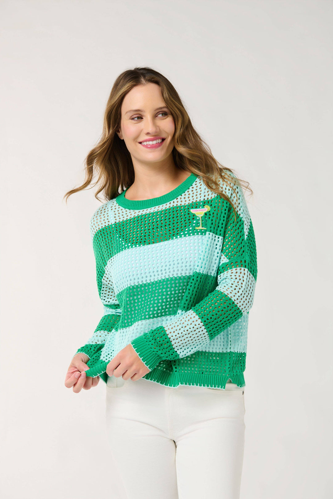 Margarita Striped Mesh Sweater - 2 Sizes