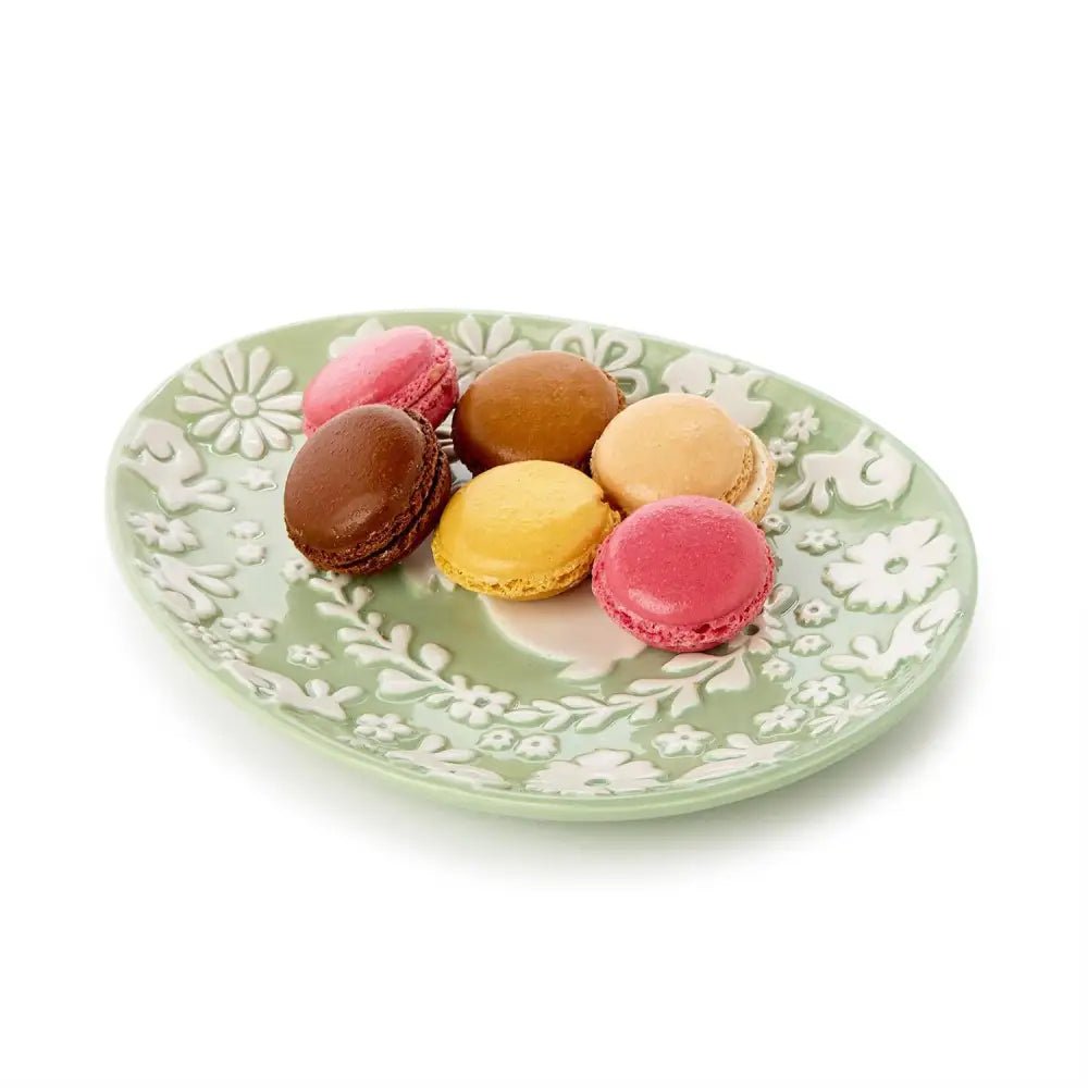 Easter Bunny Relief Pattern Egg Shape Plate - Something Splendid Co.