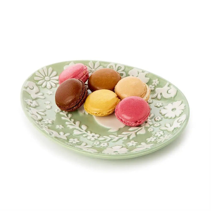 Easter Bunny Relief Pattern Egg Shape Plate - Something Splendid Co.