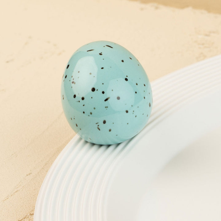Eggstra-Ordinary Mini by Nora Fleming — hand-painted ceramic turquoise robin's egg (alternate view)