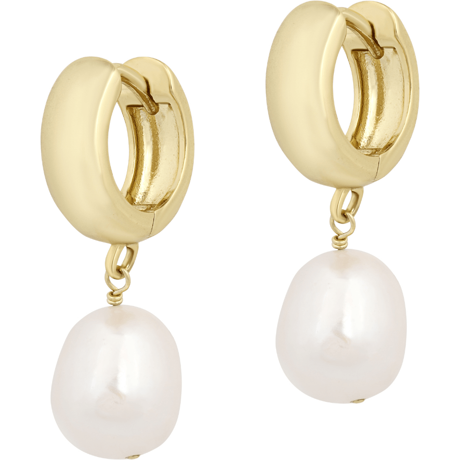 Electric Picks | San Tropez Pearl Hoops - Something Splendid Co.