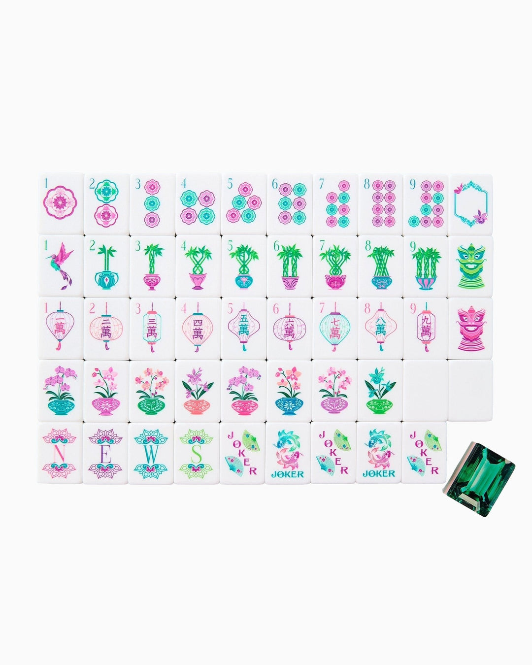 Emerald Mahjong Tiles - Something Splendid Co.