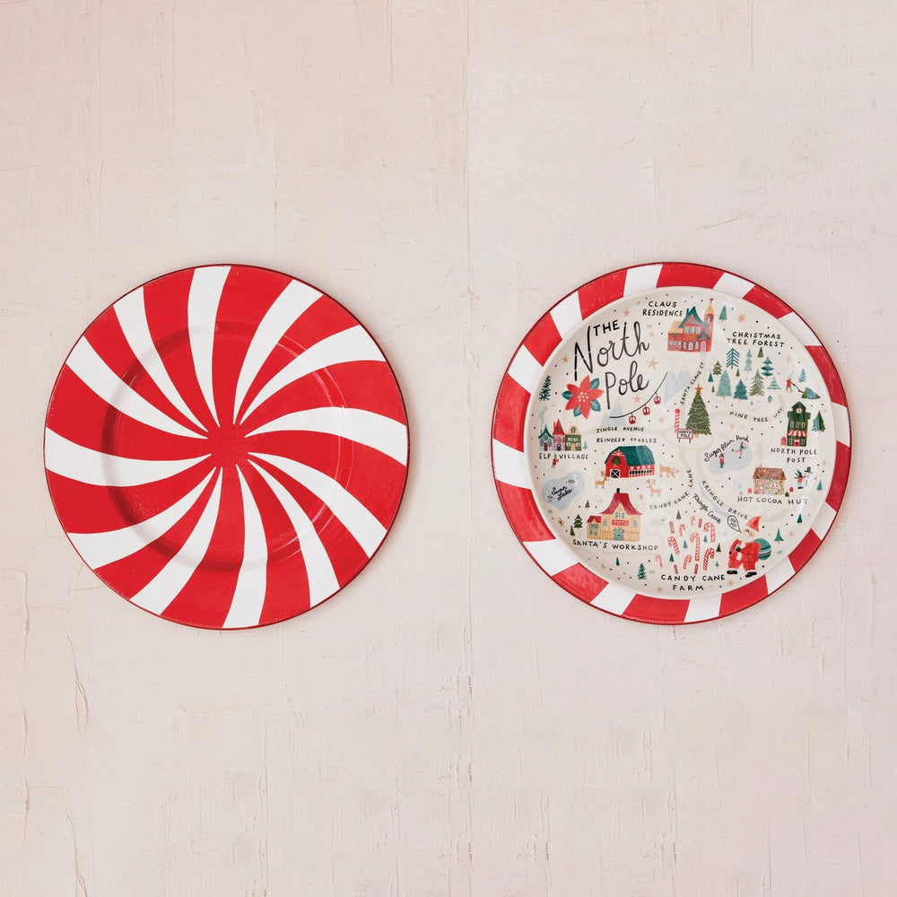 Enameled Metal Plate with Swirled Stripes - Something Splendid Co.