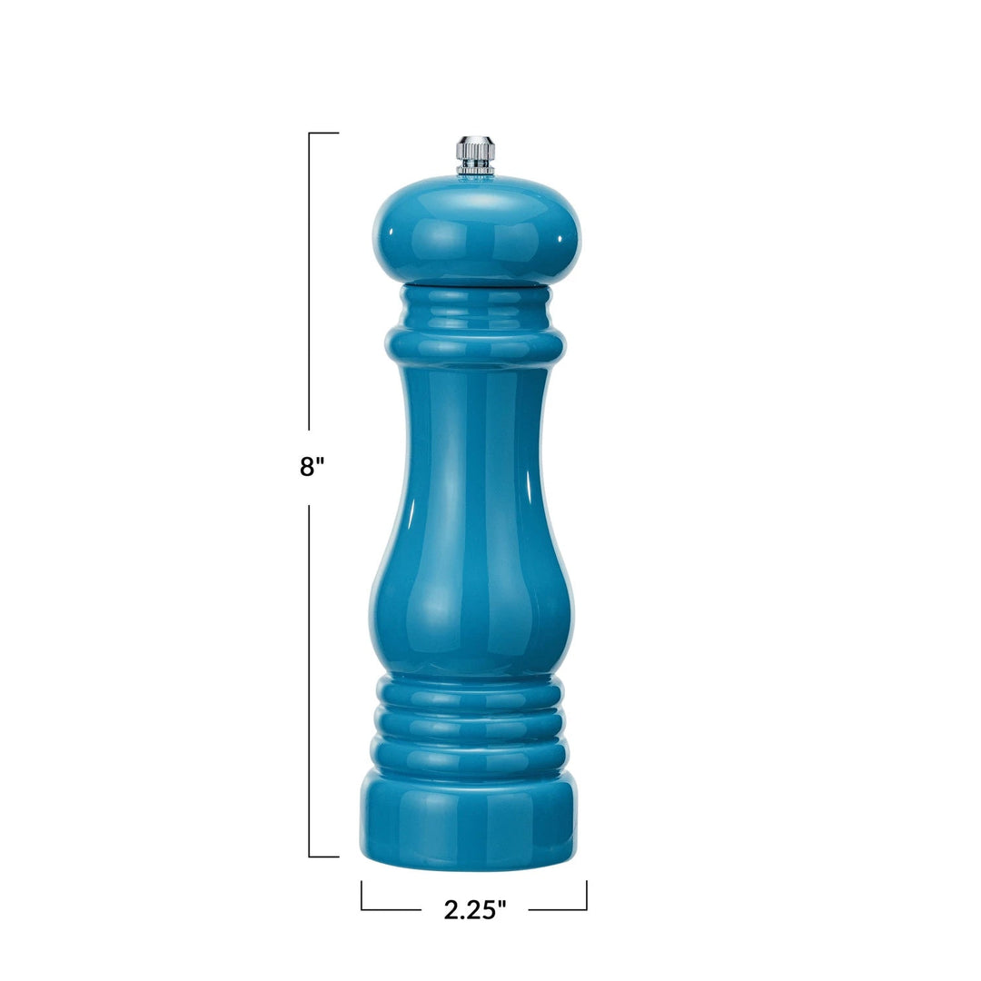 Enameled Rubberwood Salt/Pepper Mill - Blue - Something Splendid Co.