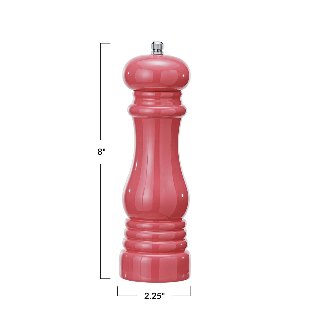 Enameled Rubberwood Salt/Pepper Mill - Pink - Something Splendid Co.