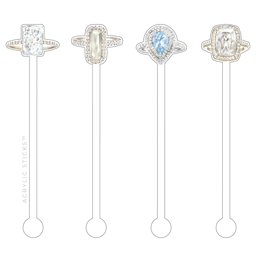 ENGAGEMENT RINGS ACRYLIC STIR STICKS COMBO - Something Splendid Co.