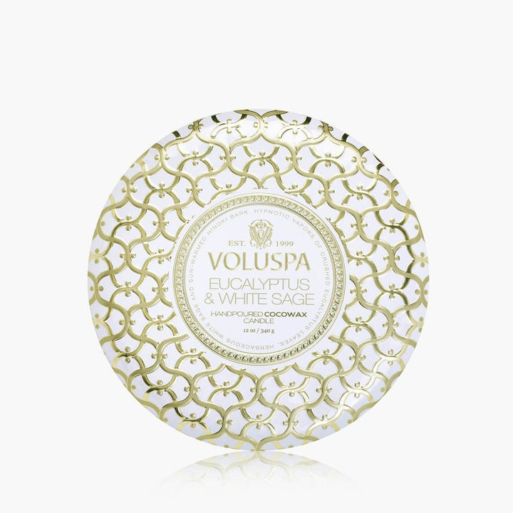 Eucalyptus & White Sage 3 Wick Tin Candle - Something Splendid Co.