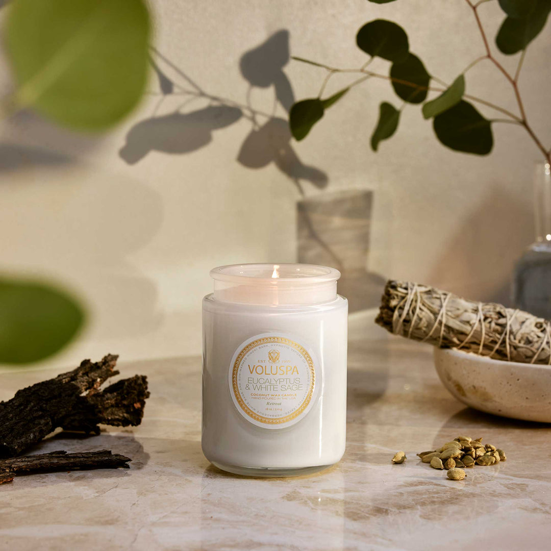 Eucalyptus & White Sage Large Jar Candle - Something Splendid Co.