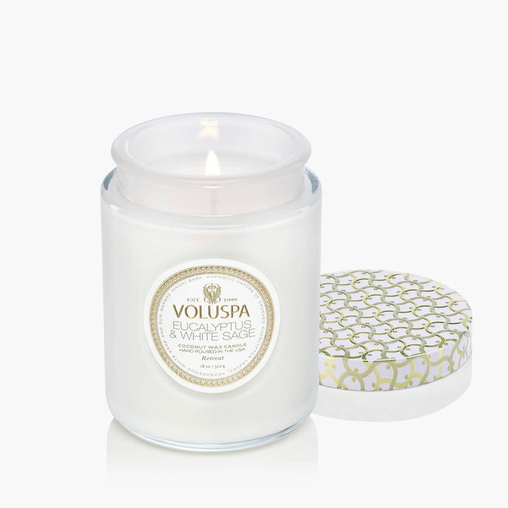 Eucalyptus & White Sage Large Jar Candle - Something Splendid Co.