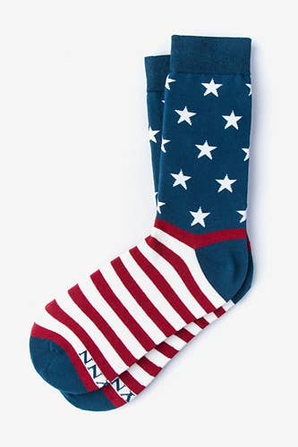 Let Feet-dom Ring American Flag Patriotic Sock - by Alynn