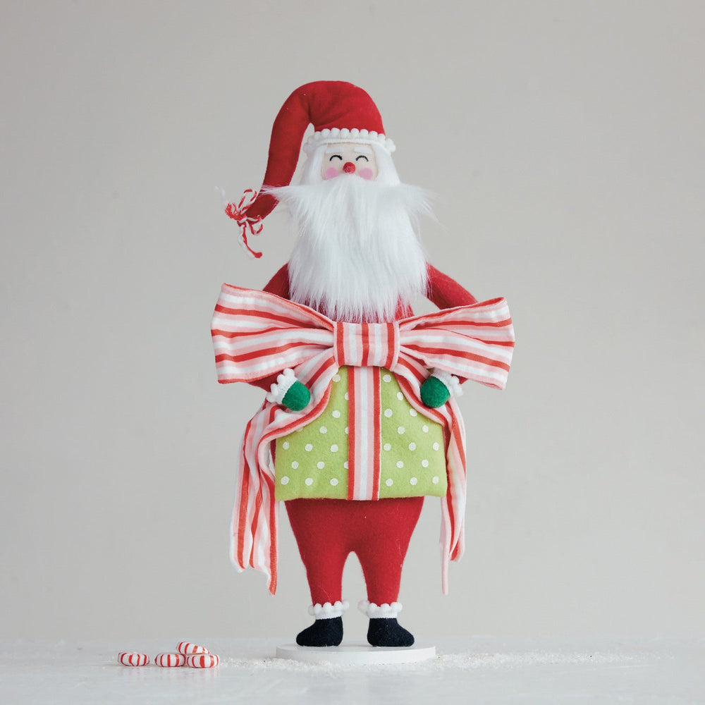 Fabric Santa with Gift and Bow - Something Splendid Co.
