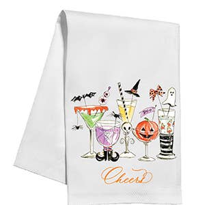 Fall Tea Towel - Halloween Cocktails Kitchen Towel - Something Splendid Co.