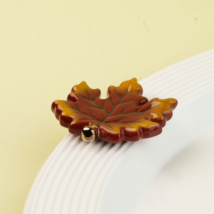 Falling for You Mini by Nora Fleming — hand-painted ceramic autumn leaf in warm fall color