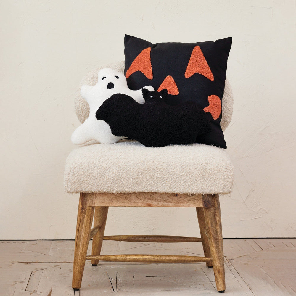 Faux Sherpa Fabric Ghost Shaped Pillow - Something Splendid Co.