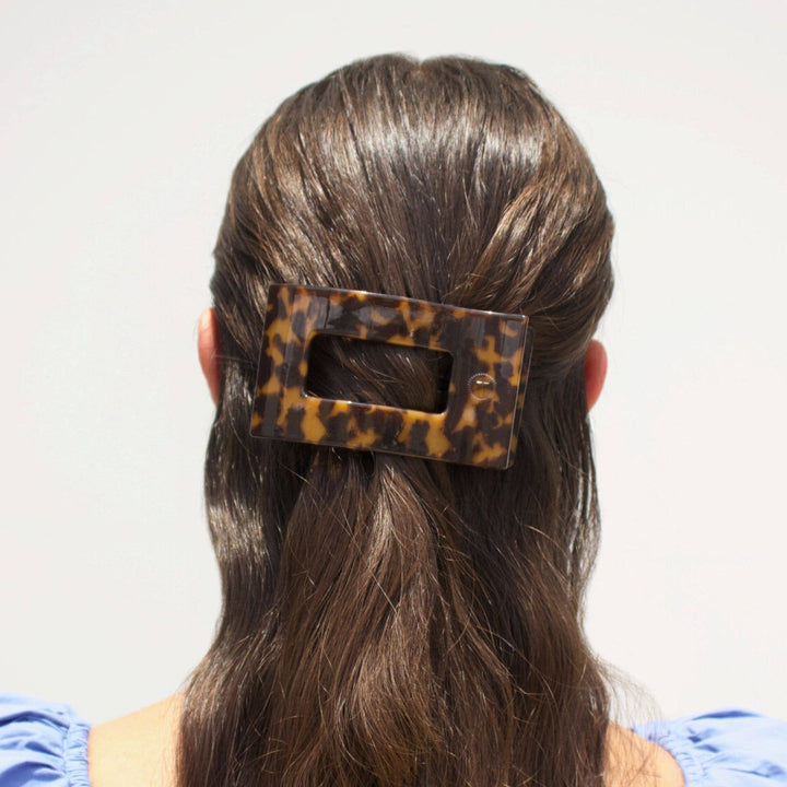 Flat Rectangle Hair Clip | Medium | Tortoise - Something Splendid Co.