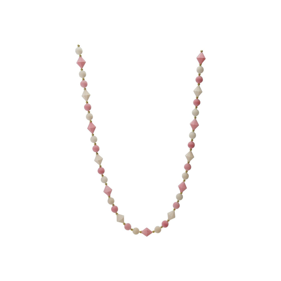 Flocked Pink & Cream Glass Ornament Garland - Something Splendid Co.