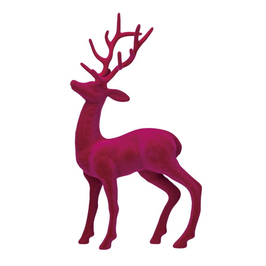 Flocked Plastic Standing Reindeer - Something Splendid Co.