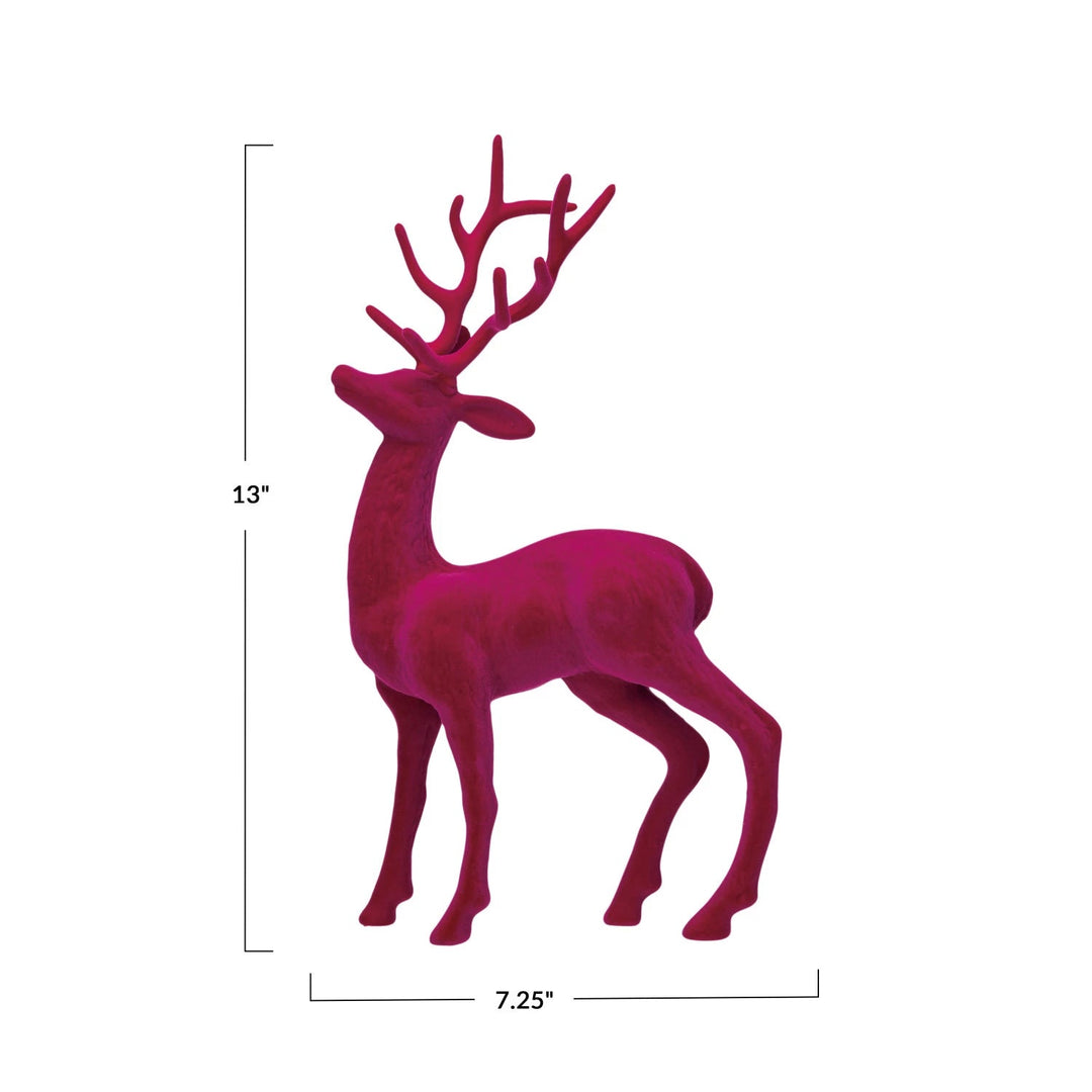 Flocked Plastic Standing Reindeer - Something Splendid Co.