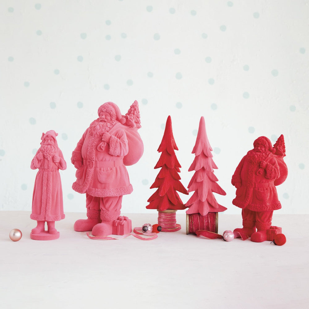 Flocked Red Santa Figurine - Something Splendid Co.
