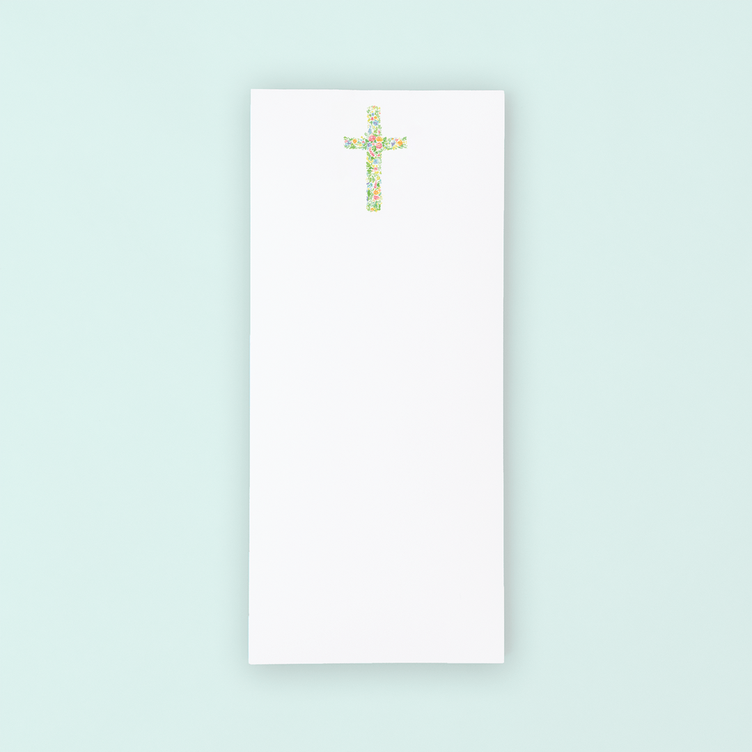 Floral Cross Tall Notepad - Something Splendid Co.