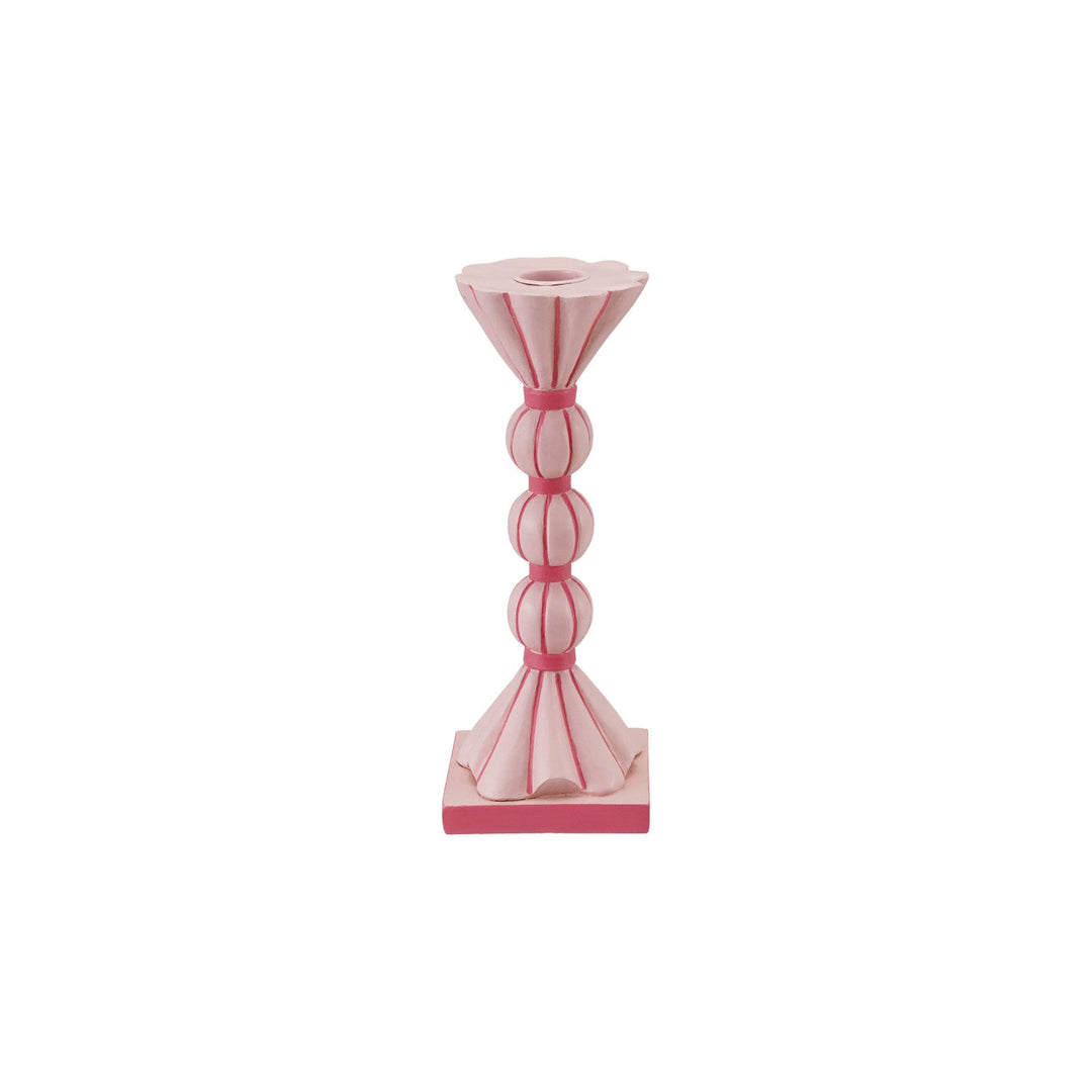 Fluted Striped Taper Holder, Pink - Something Splendid Co.