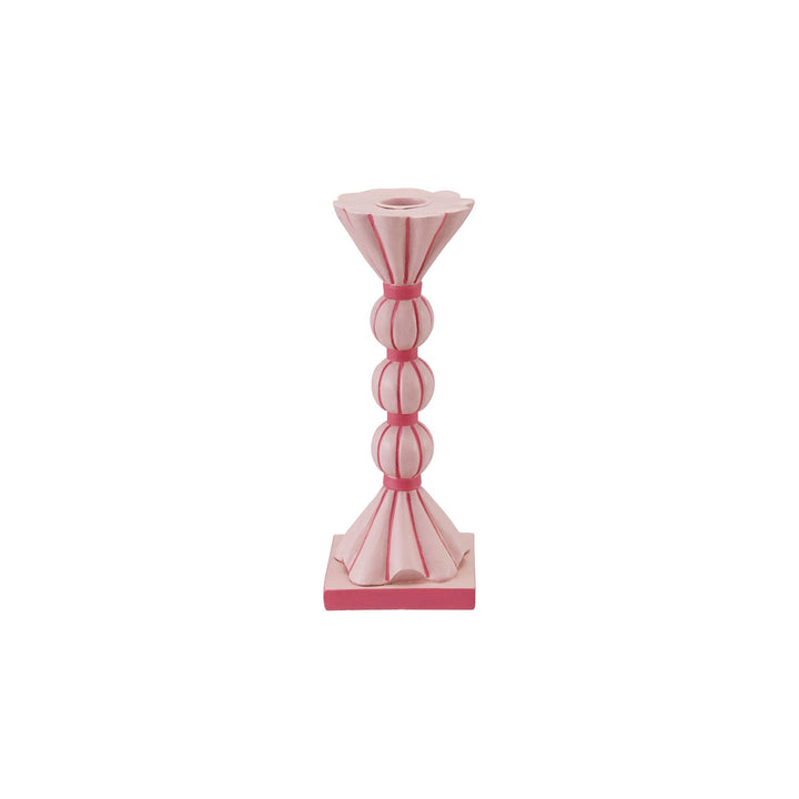 Fluted Striped Taper Holder, Pink - Something Splendid Co.