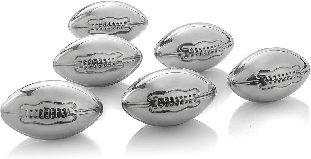 Football Shaped Stainless Steel Whiskey Stones Set of 6 - Something Splendid Co.