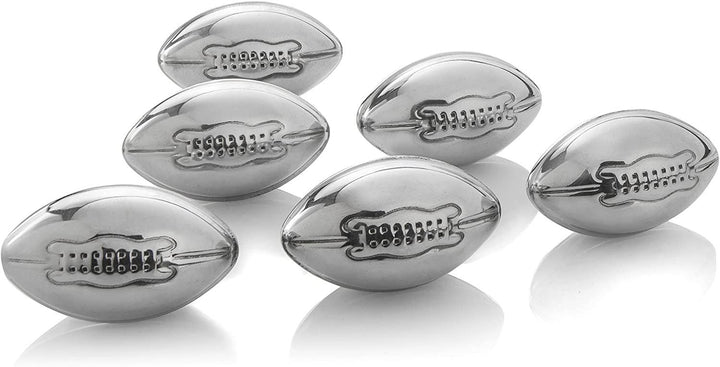Football Shaped Stainless Steel Whiskey Stones Set of 6 - Something Splendid Co.