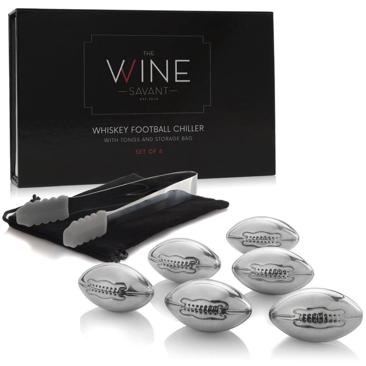 Football Shaped Stainless Steel Whiskey Stones Set of 6 - Something Splendid Co.