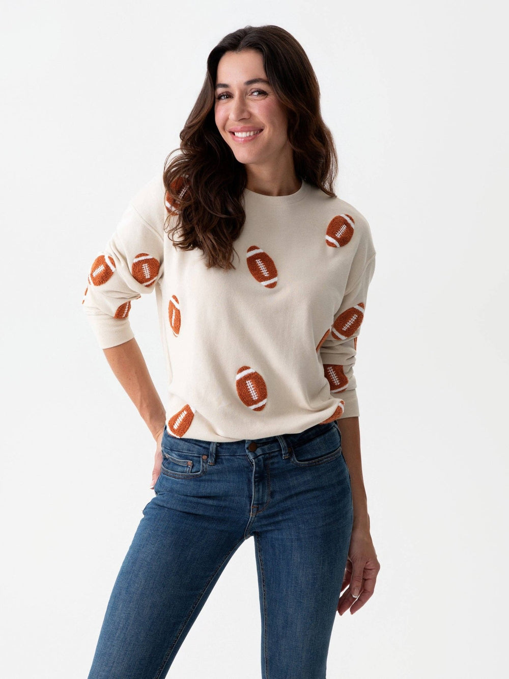FOOTBALL SWEATSHIRT, PUTTY - Something Splendid Co.