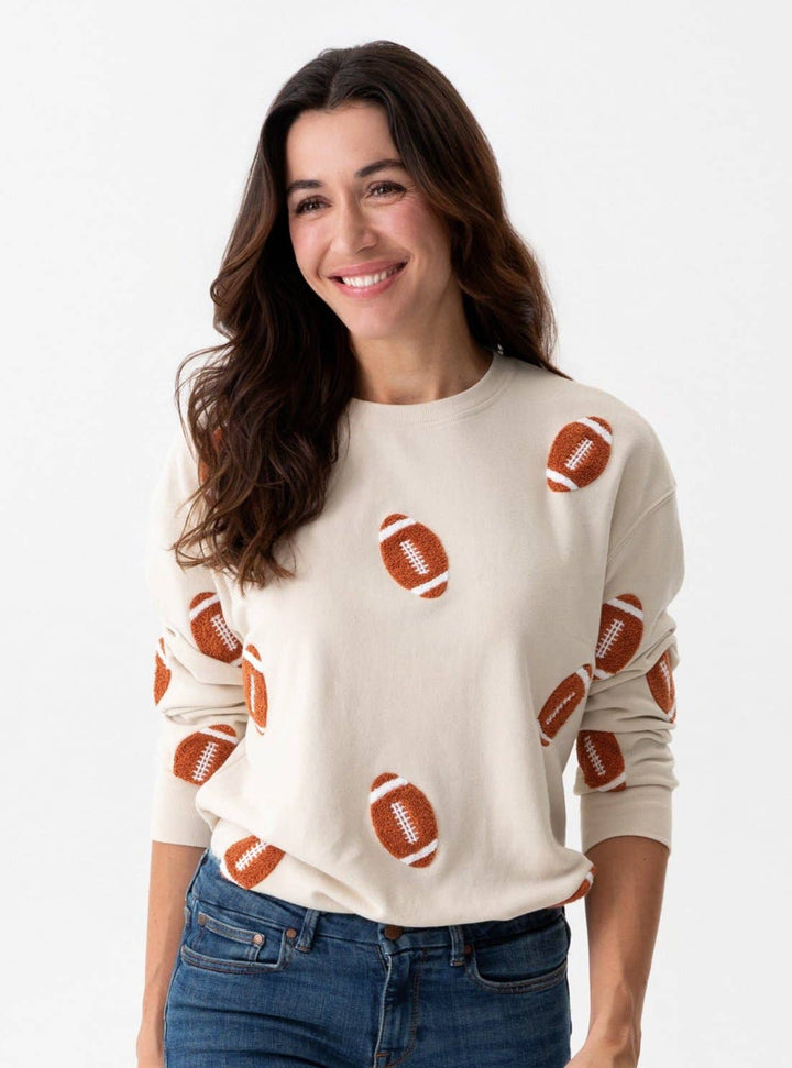 FOOTBALL SWEATSHIRT, PUTTY - Something Splendid Co.