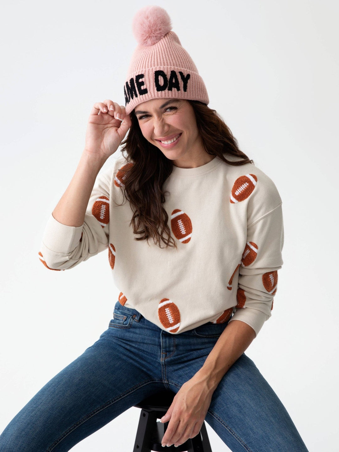 FOOTBALL SWEATSHIRT, PUTTY - Something Splendid Co.