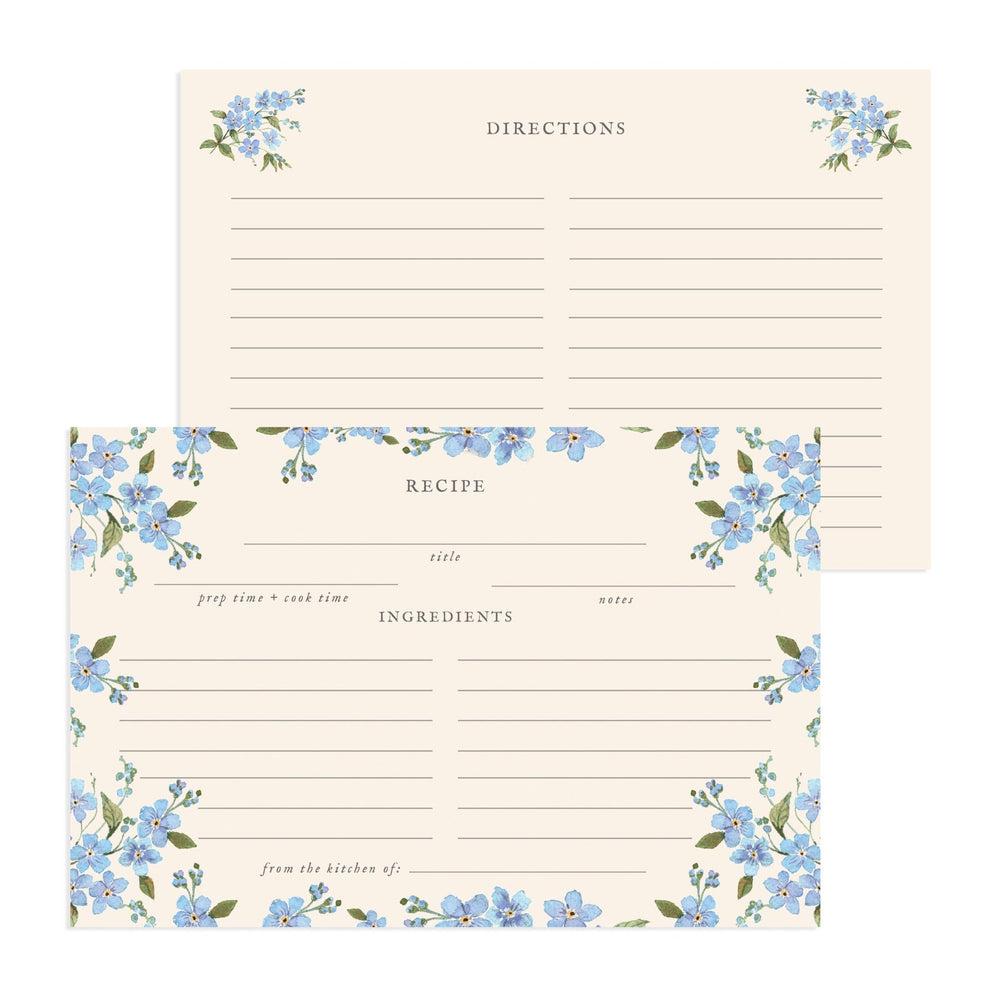 Forget Me Not Recipe Cards - Something Splendid Co.