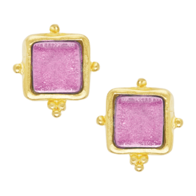 French Glass Earrings | Pink - Something Splendid Co.