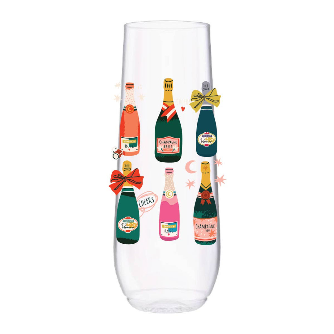 Fun Champagne Bottle 9oz Flute Tossware - Something Splendid Co.
