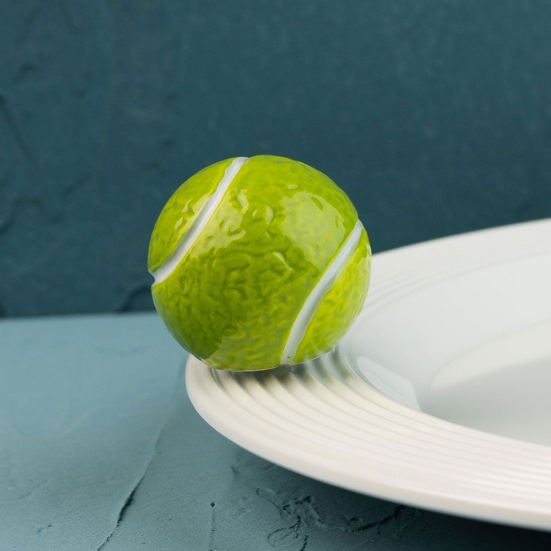 Game Set Match (Tennis Ball) Mini by Nora Fleming — hand-painted ceramic mini topper for a Nora Fleming base