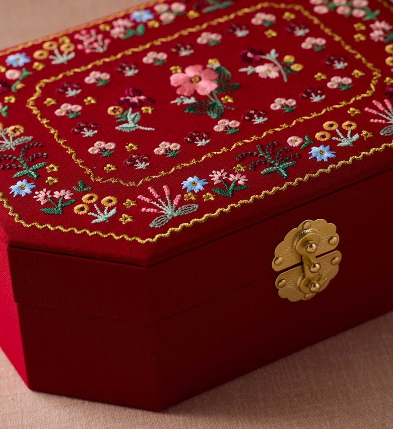 Gemma Embroidered Jewelry Box - Something Splendid Co.