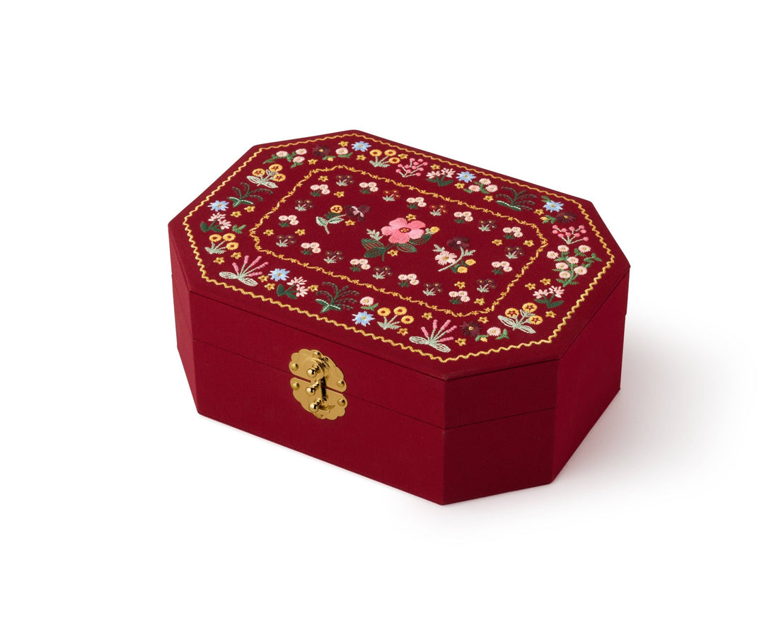 Gemma Embroidered Jewelry Box - Something Splendid Co.