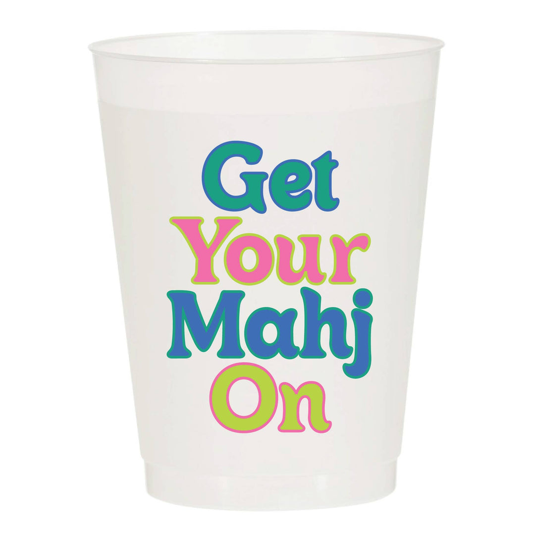 Get Your Mahj On Frosted Cups - Mahjong - Something Splendid Co.