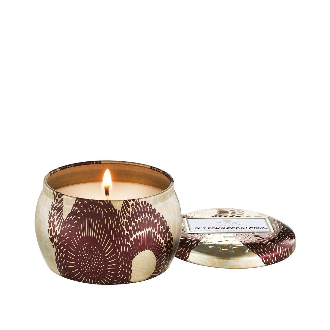 Gilt Pomander & Hinoki Mini Tin Candle - Something Splendid Co.