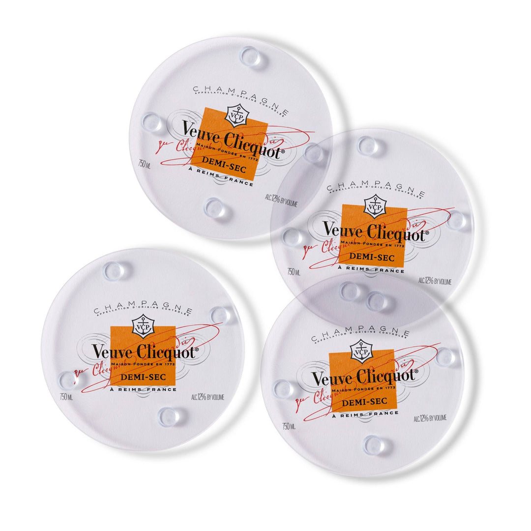 Glass Coaster S/4 - Champagne Org Label - Something Splendid Co.