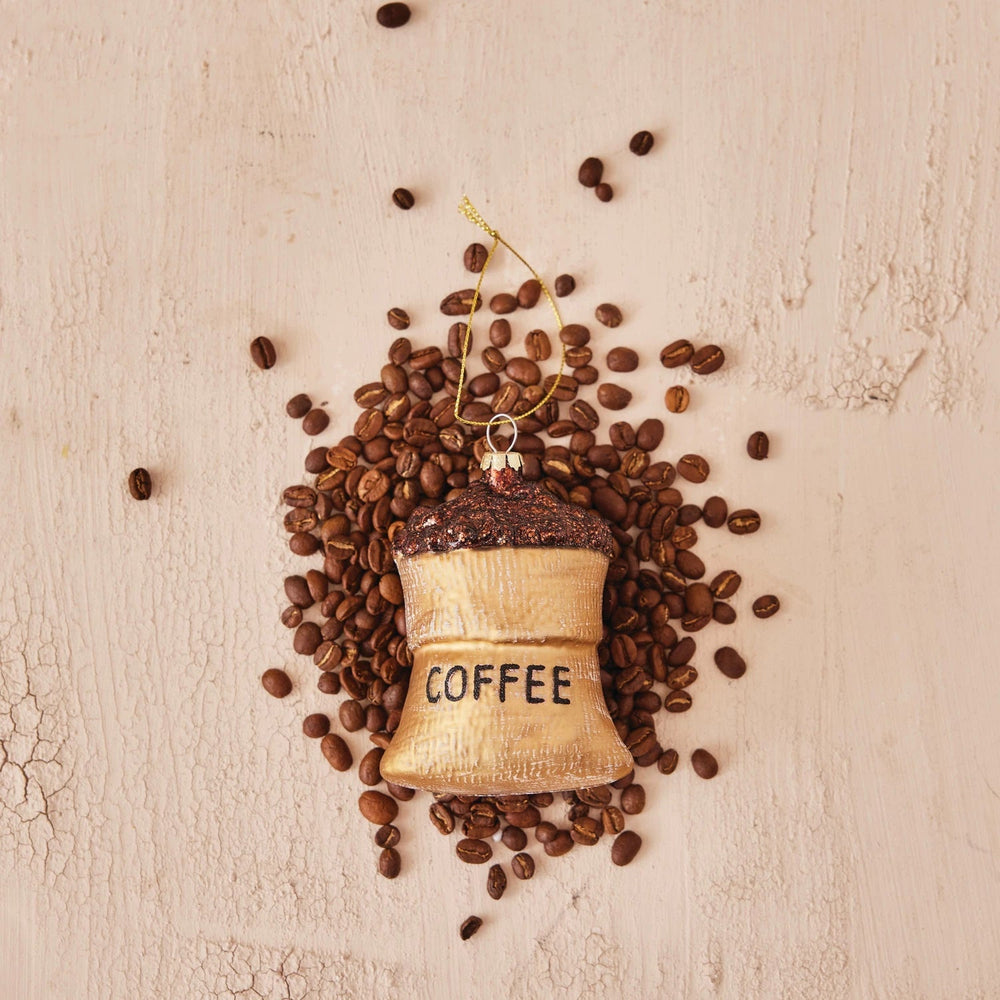 Glass Coffee Bean Sack Ornament - Something Splendid Co.