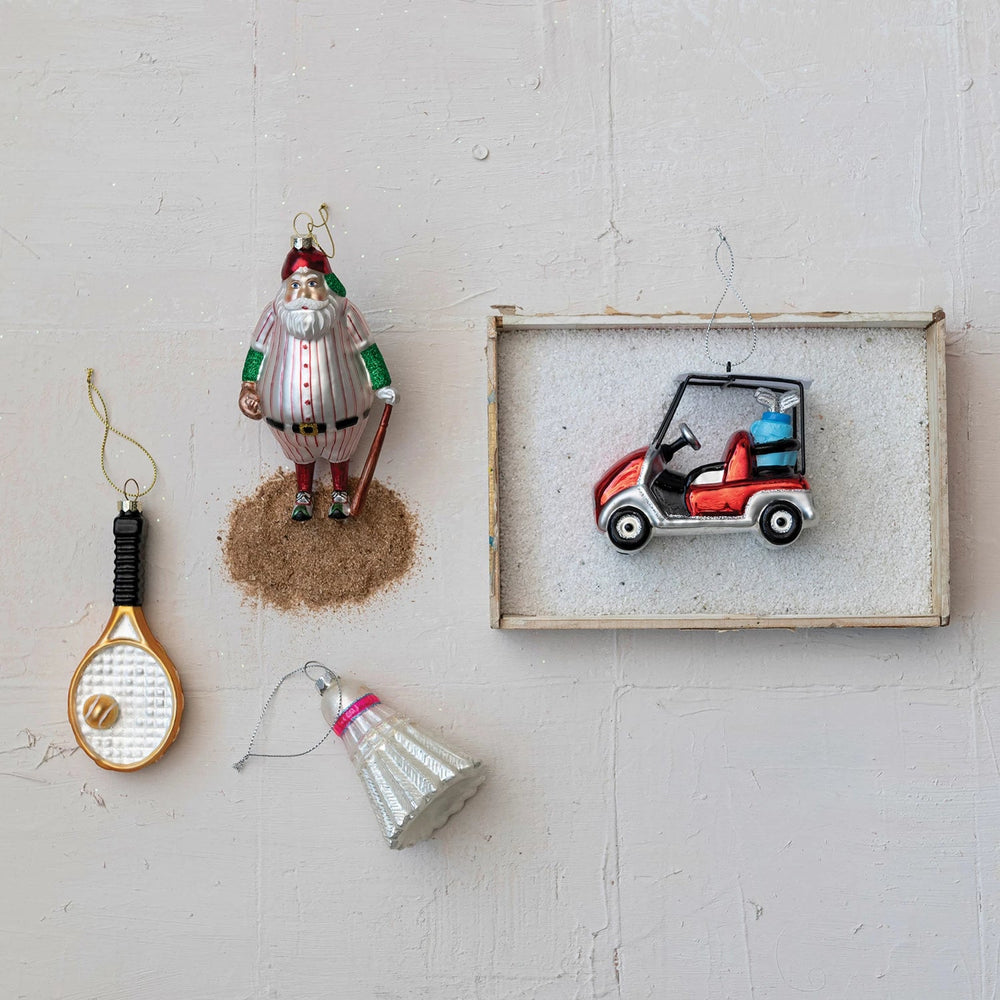 Glass Golf Cart Ornament with Glitter - Something Splendid Co.