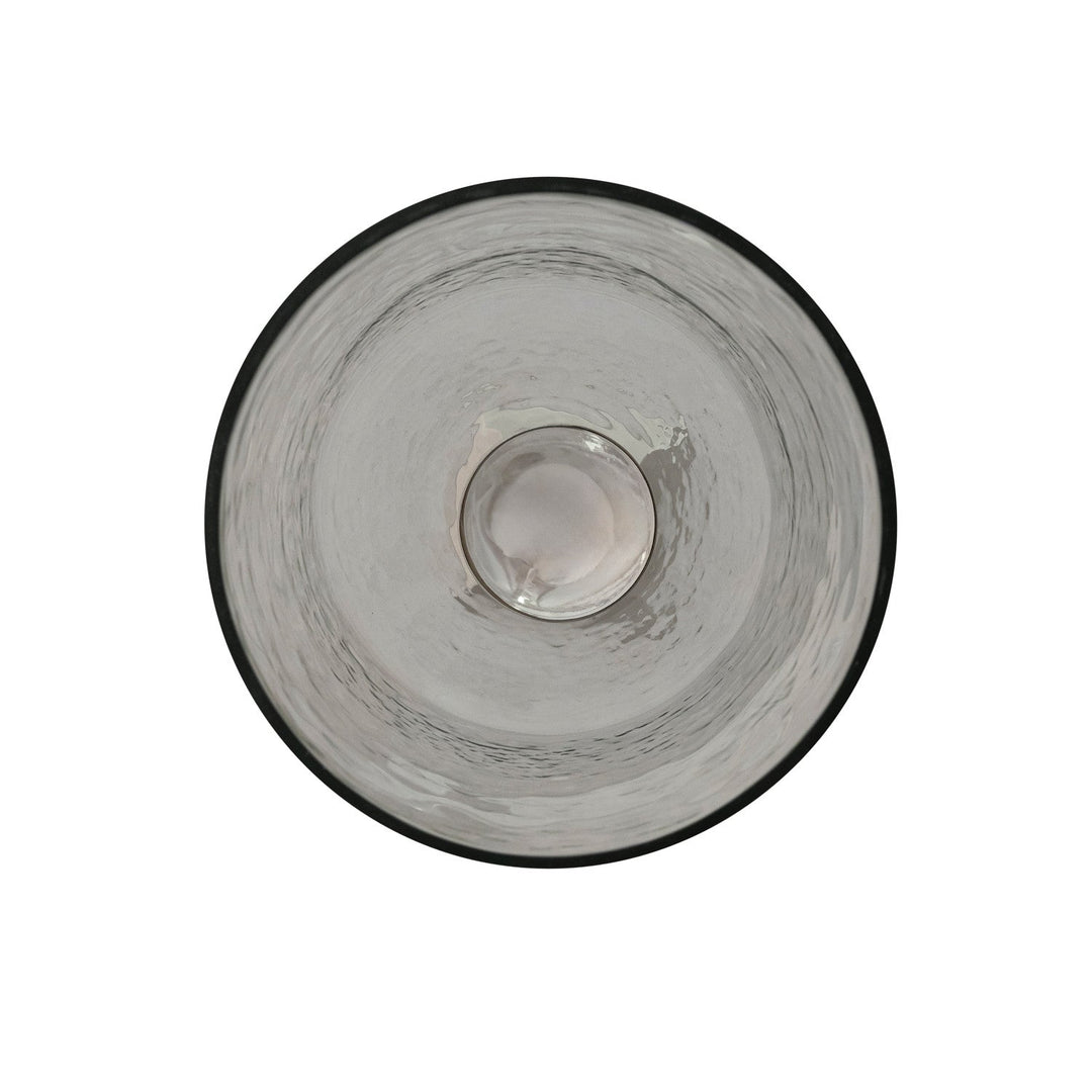 Glass Hurricane with Cast Aluminum Base, KD (Holds 2-1/2" Pillar) - Something Splendid Co.