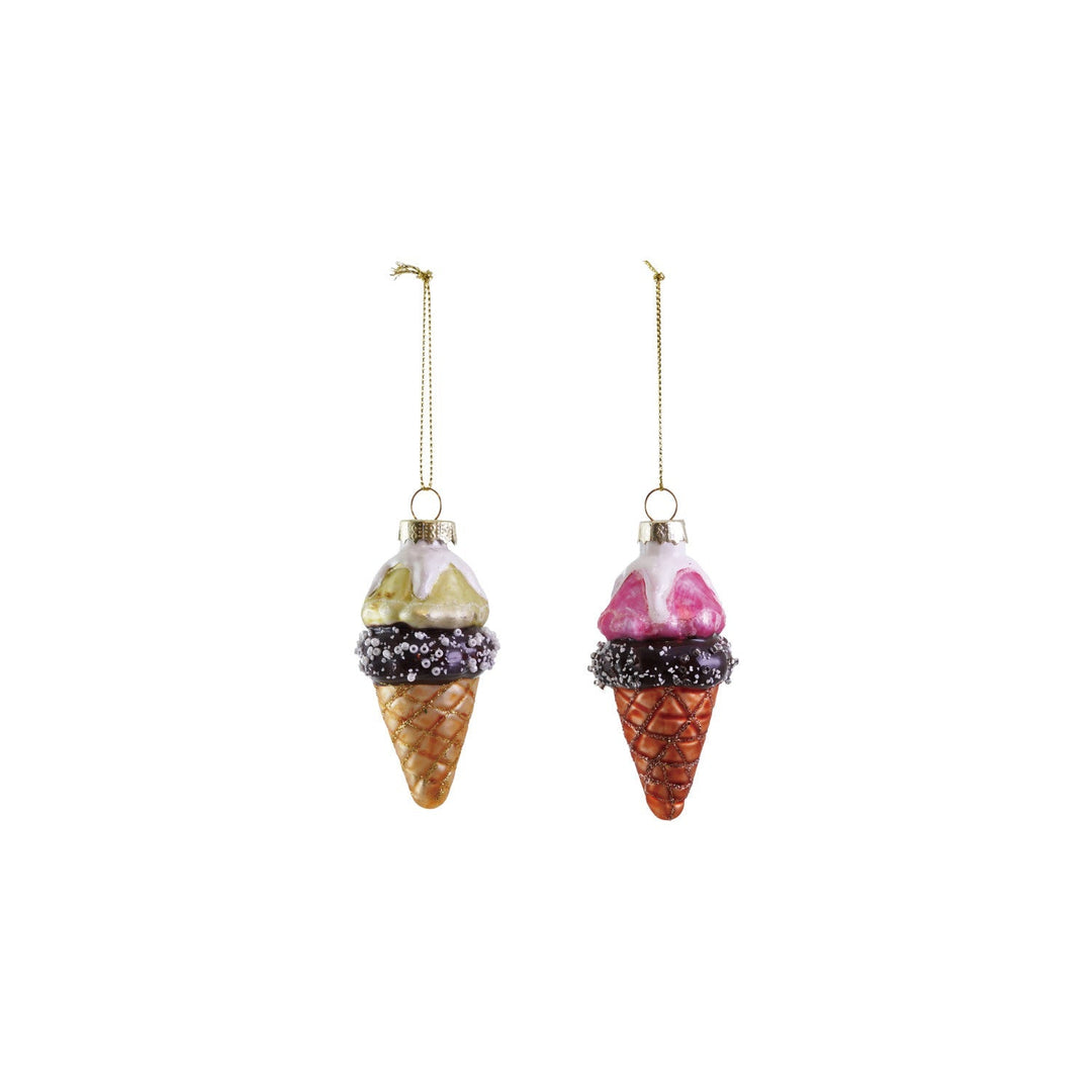Glass Ice Cream Ornaments, 2 Colors - Something Splendid Co.