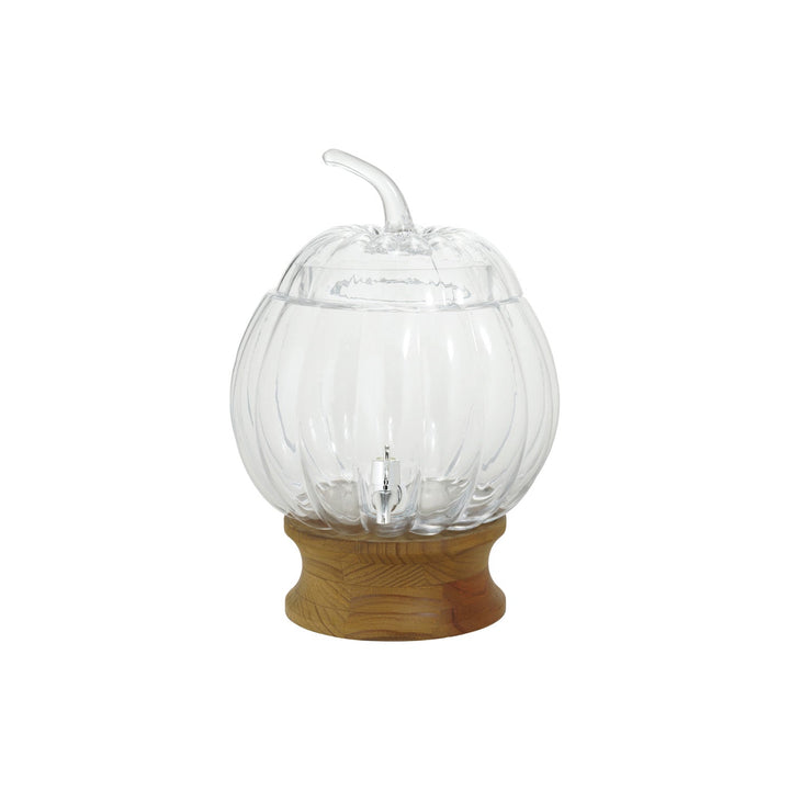 Glass Pumpkin Beverage Dispenser with Wood Stand - Something Splendid Co.