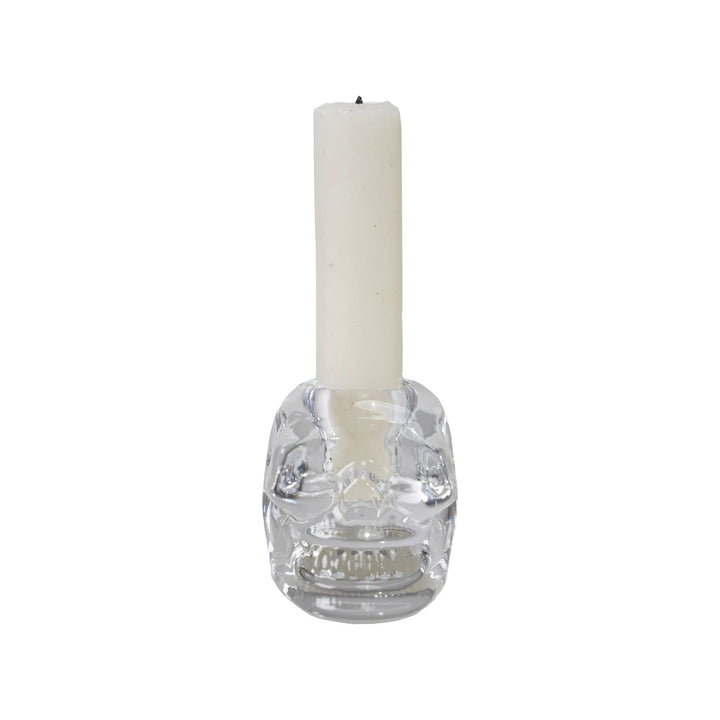 Glass Skull Shaped Taper Holder - Something Splendid Co.